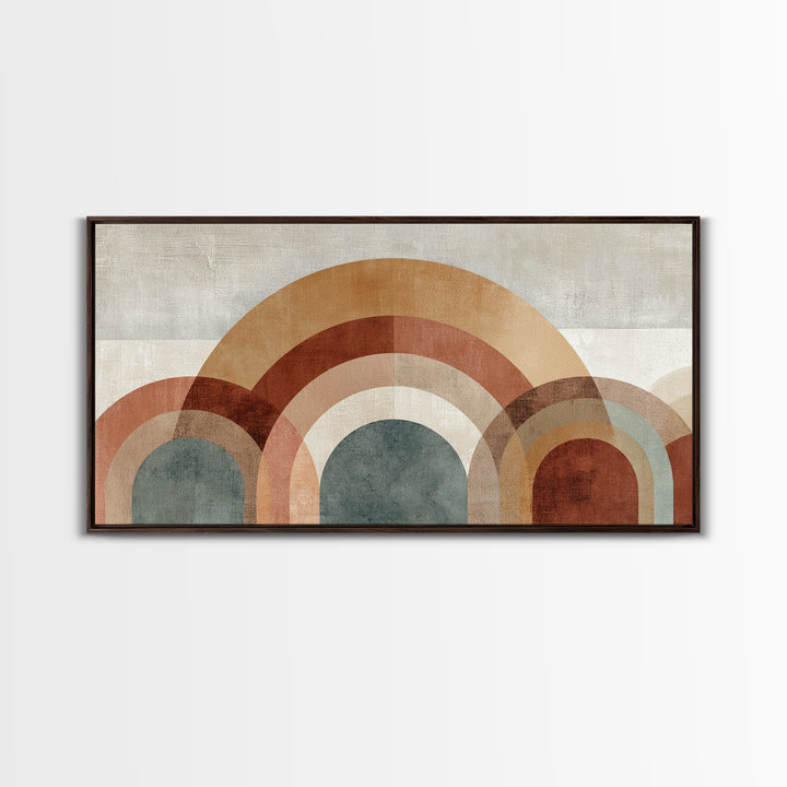Neutral Rainbow Arches Canvas Print, Boho Art, Canvas Art, Living Room Decor, Abstract Art, Bohemian, Wall Art Set, BOH-2x1-47