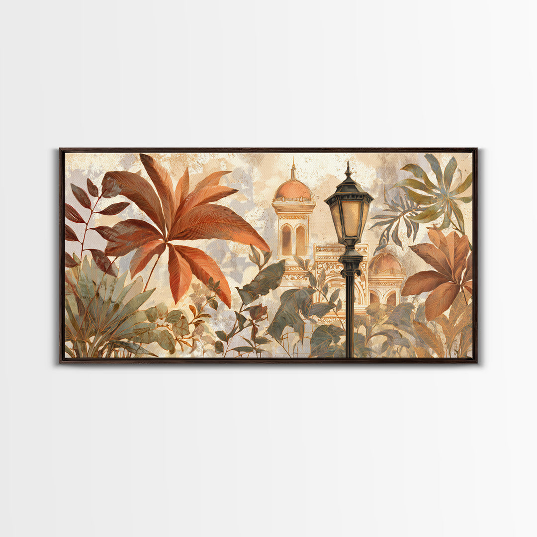 Terracotta Palm Leaves Canvas Print, Boho Art, Living Room Decor, Bohemian, Modern Decor, Fine Art Print, Statement Artwork, BOH-2x1-49