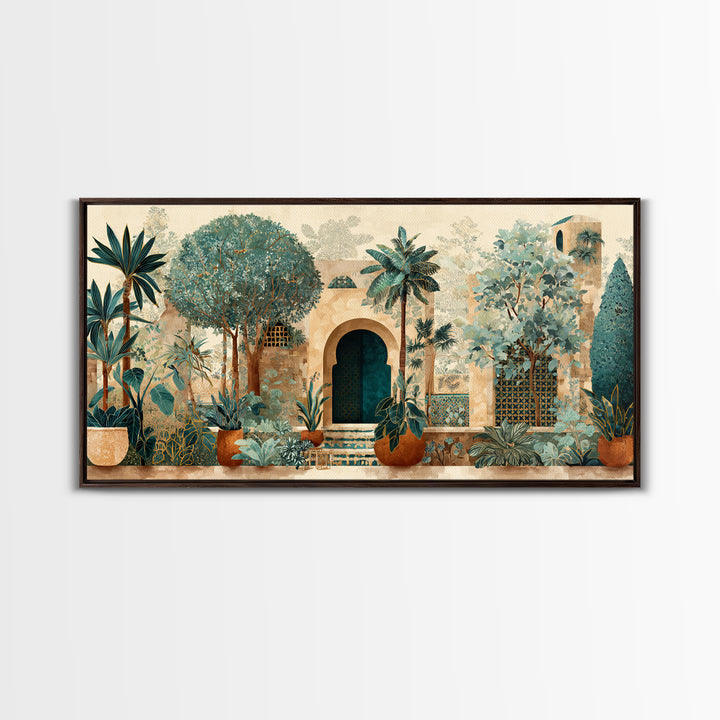 Hand Painted Moroccan Arch Canvas Print, Boho Art, Abstract Wall Art, Living Room Decor, Fine Art, Bohemian, Fine Art Print, BOH-2x1-63