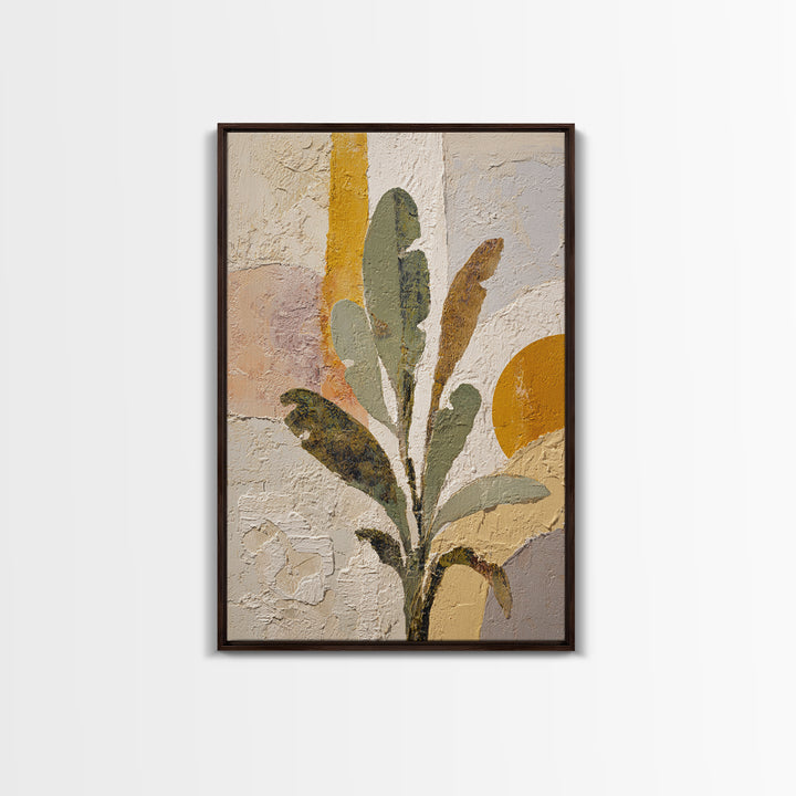 Sage Green Eucalyptus and Crescent Moon Framed Canvas Print, Boho Art, Printable Art, Living Room Decor, Fine Art, Bohemian, BOH-2x3-55