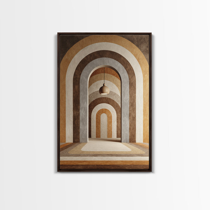 Neutral Rainbow Arches Framed Canvas Print, Boho Art, Boho Decor, Living Room Decor, Abstract Art, Bohemian, Textured Painting, BOH-2x3-59