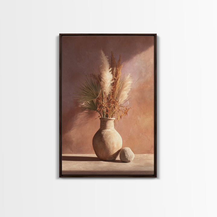 Bohemian Vase with Dried Pampas Grass Canvas Print, Boho Art, Modern Wall Art, Living Room Decor, Fine Art, Bohemian, BOH-2x3-65