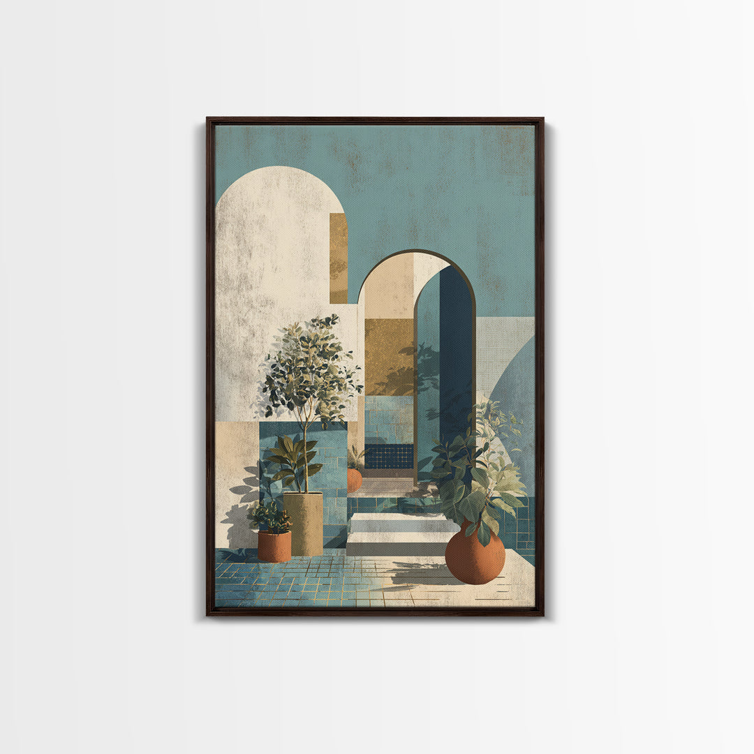 Neutral Rainbow Arches Framed Canvas Print, Boho Art, Room Decor, Living Room Decor, Fine Art, Bohemian, Printable, BOH-2x3-83