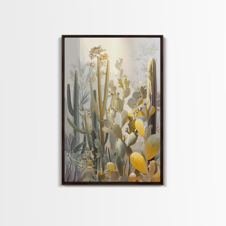 Desert Sun with Cactus and Warm Clay Canvas Print, Boho Art, Canvas Art, Living Room Decor, Fine Art, Bohemian, Wall Art Set, BOH-2x3-9