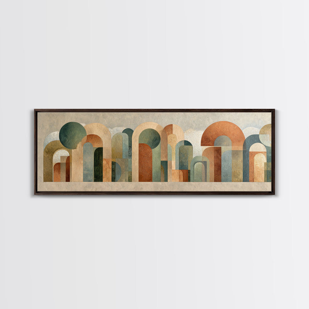 Neutral Rainbow Arches Canvas Print, Boho Art, Abstract Art, Living Room Decor, Bohemian 291, Set of Prints, Wall Art Set, BOH-3x1-91