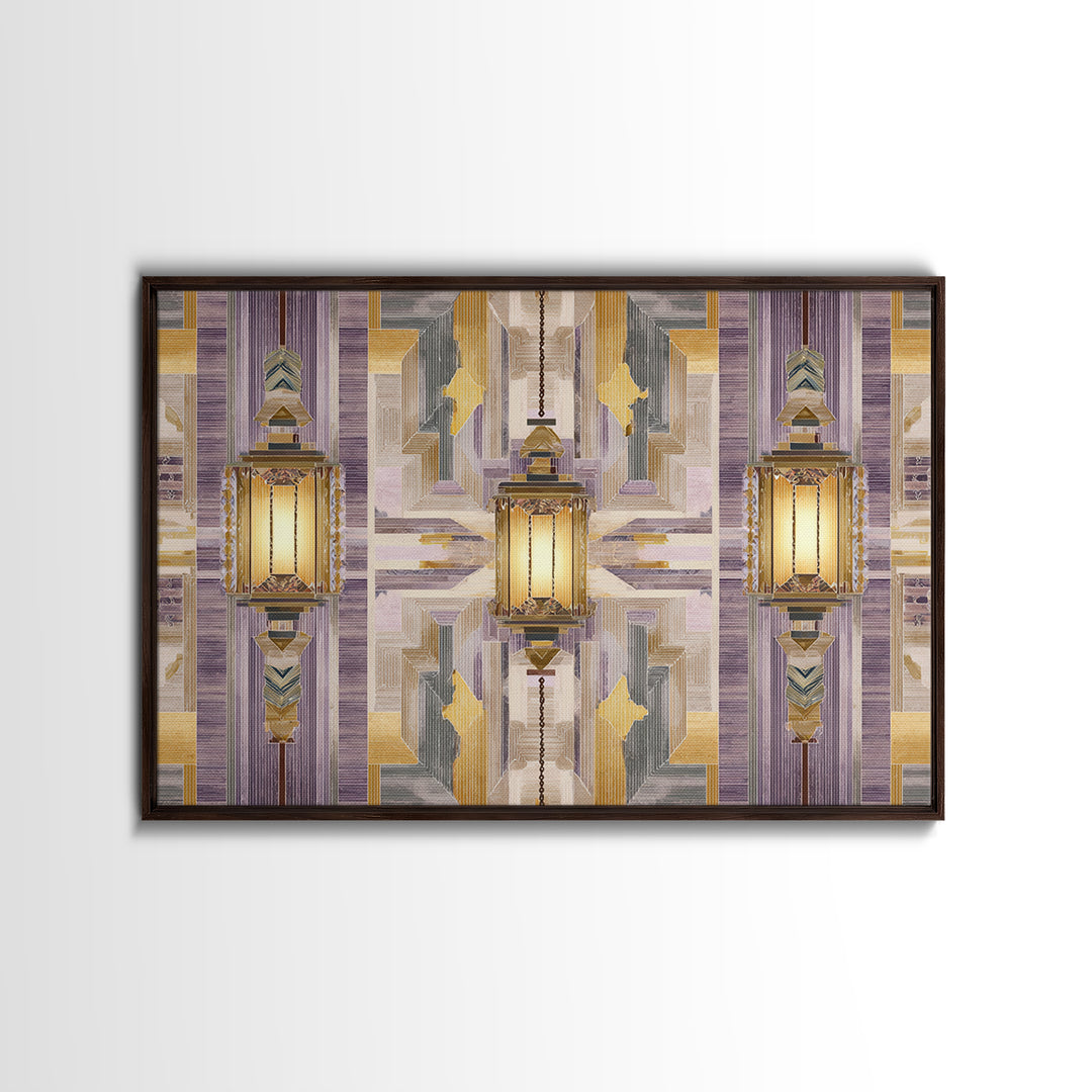 Macrame Geometric Fringe Pattern Framed Canvas Print, Boho Art, Printable Art, Living Room Decor, Fine Art, Bohemian, BOH-3x2-59