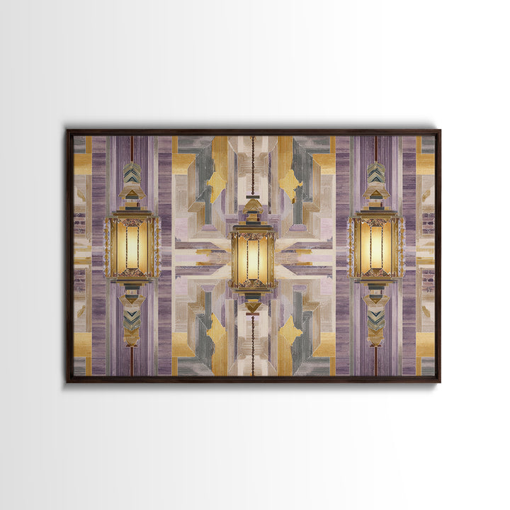 Macrame Geometric Fringe Pattern Framed Canvas Print, Boho Art, Printable Art, Living Room Decor, Fine Art, Bohemian, BOH-3x2-59