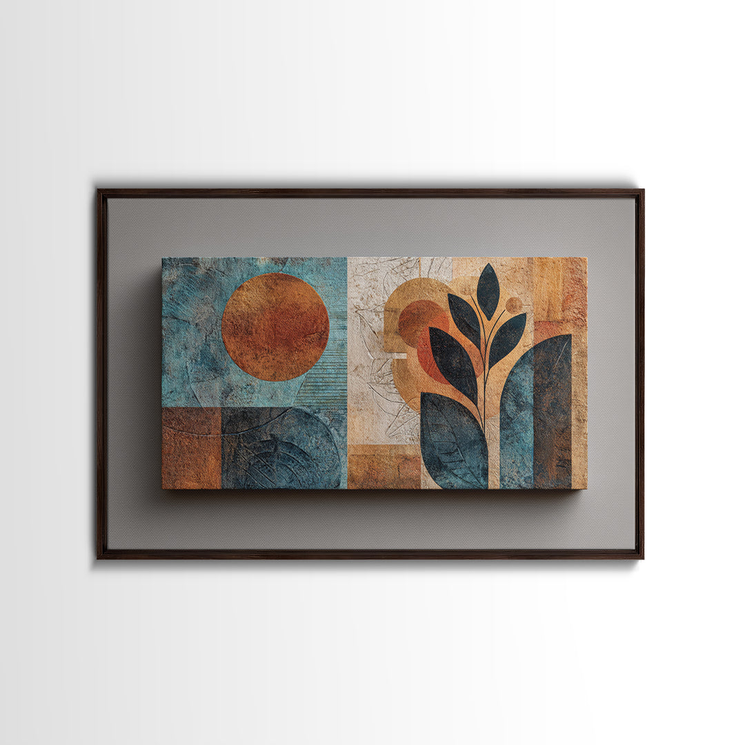 Minimal Black Line Figure Framed Canvas Print, Boho Art, Printable, Living Room Decor, Fine Art, Bohemian, Abstract Wall Art, BOH-3x2-64