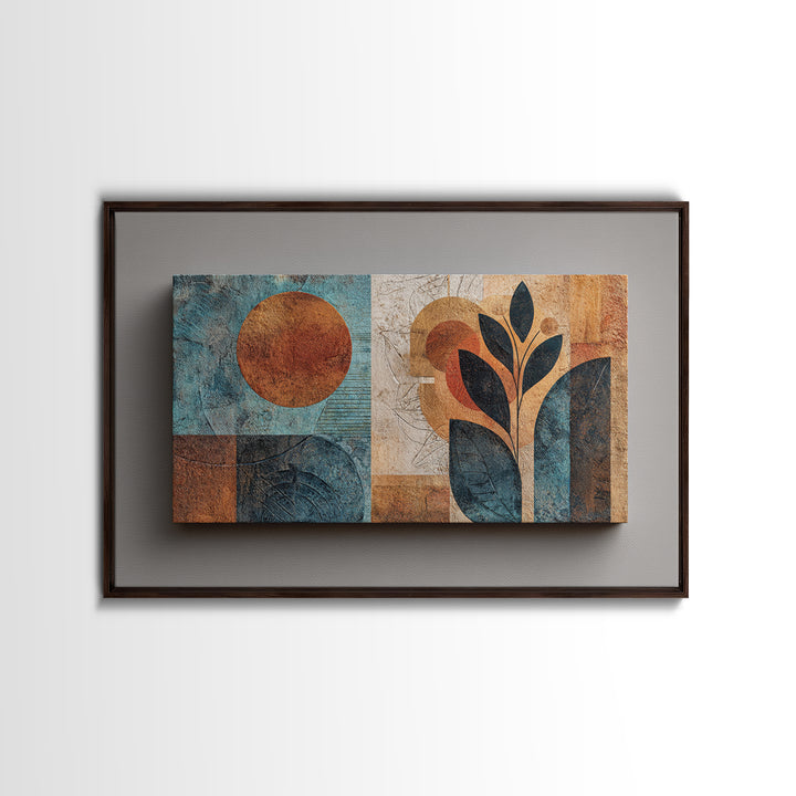 Minimal Black Line Figure Framed Canvas Print, Boho Art, Printable, Living Room Decor, Fine Art, Bohemian, Abstract Wall Art, BOH-3x2-64