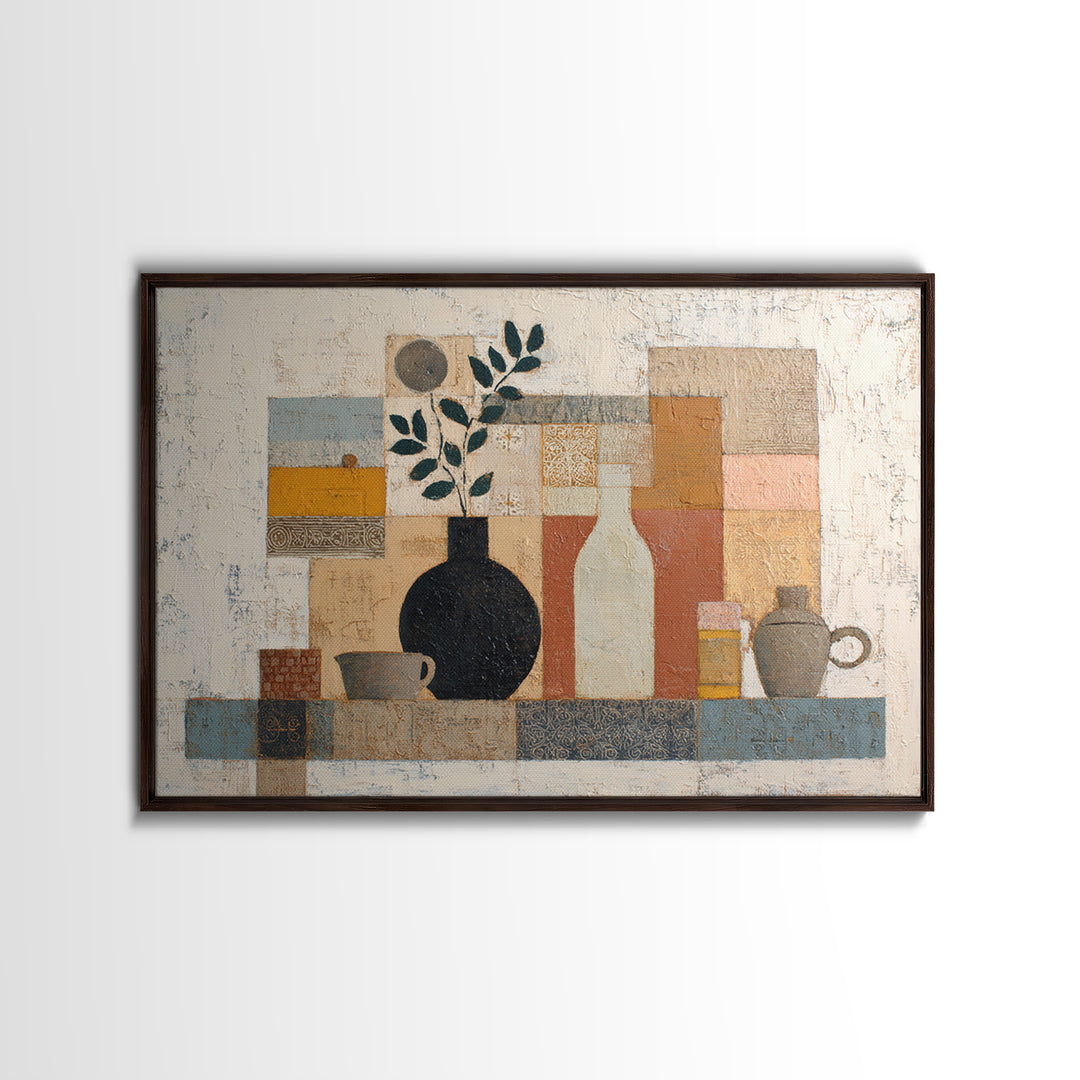 Minimal Black Line Figure Canvas Print, Boho Art, Artwork, Living Room Decor, Oil Painting, Bohemian, Boho Decor, BOH-3x2-88