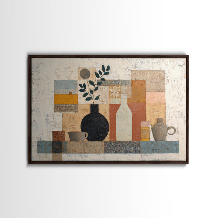 Minimal Black Line Figure Canvas Print, Boho Art, Artwork, Living Room Decor, Oil Painting, Bohemian, Boho Decor, BOH-3x2-88