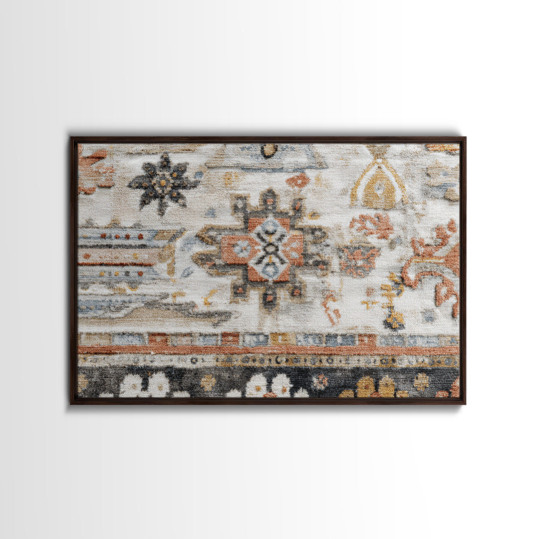 Tribal Neutral Pattern Framed Canvas Print, Boho Art, Gallery Decor, Living Room Decor, Fine Art, Bohemian, Home Decor, BOH-3x2-90
