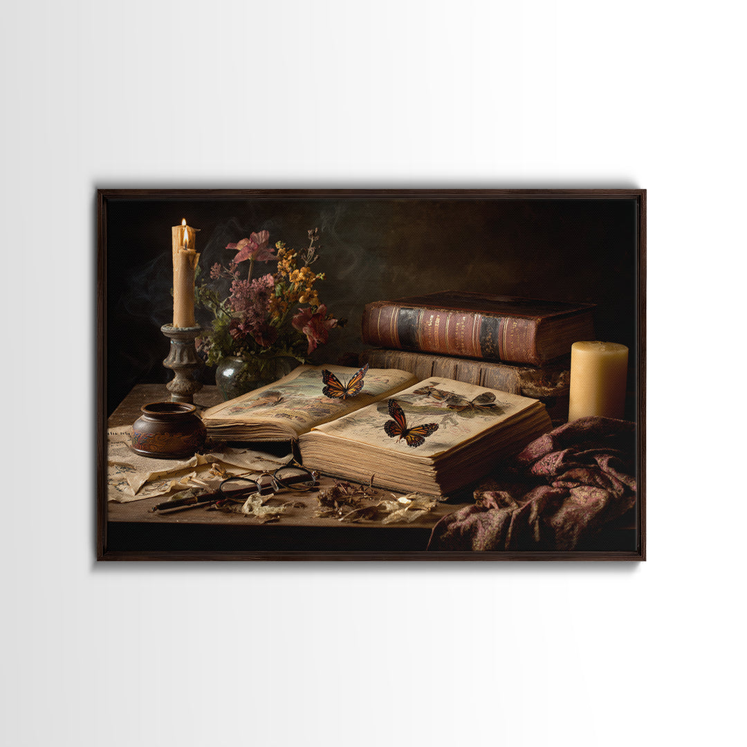 Open Book Releasing Painted Butterflies Canvas Print, Bookstore Art, Downloadable Art, Bookstore Decor, Fine Art, Literary, BOO-3x2-32
