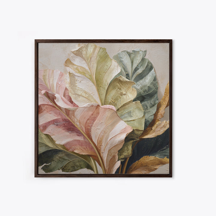 Tropical Banana Leaf Painted Framed Canvas Print, Botanical Art, Home Gift, Living Room Decor, Fine Art, Botanic, Boho Wall Art, BOT-1x1-56