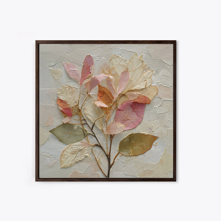 Autumn Leaves Specimen Collection Framed Canvas Print, Botanical Art, Whimsical Decor, Living Room Decor, Oil Painting, Botanic, BOT-1x1-68