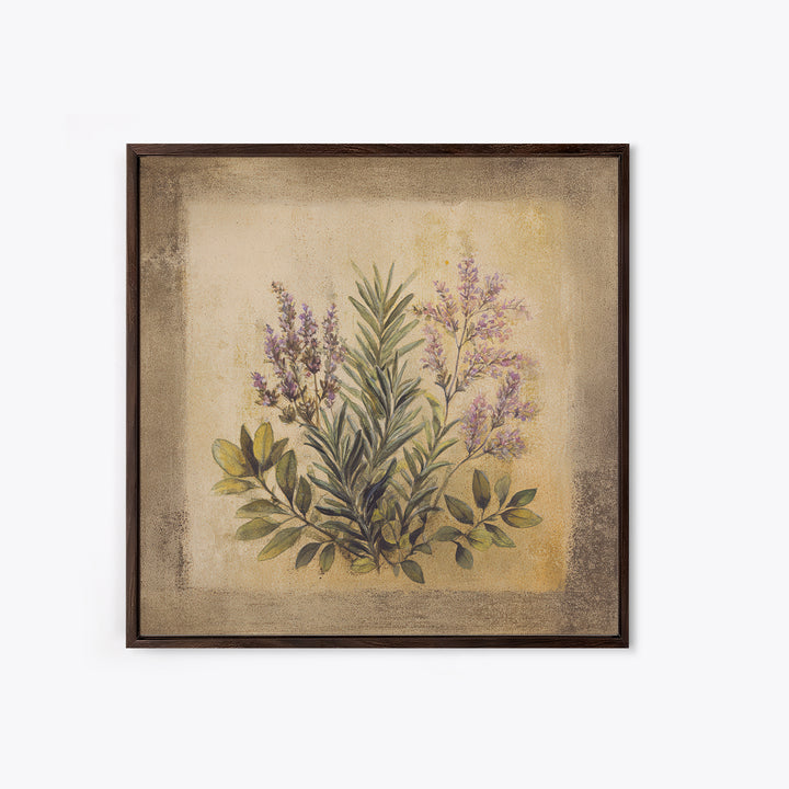 Herb Garden Watercolor Canvas Print, Botanical Art, Poster, Living Room Decor, Fine Art, Botanic, Art Nouveau, Framed Wall Art, BOT-1x1-77