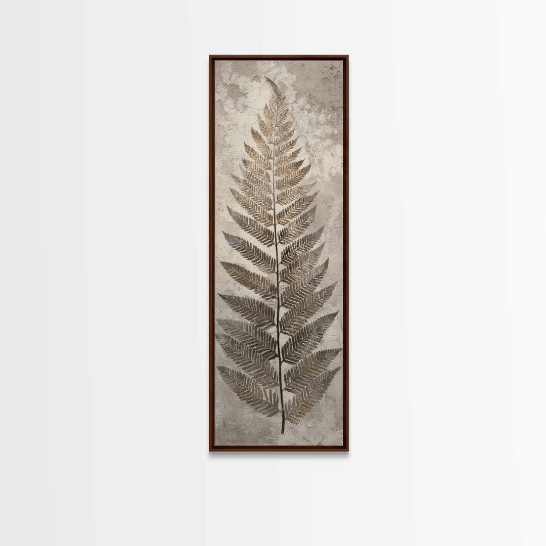 Fern Shadow Pattern on Plaster Surface Canvas Print, Botanical Art, Abstract Art, Living Room Decor, Fine Art, Botanic, BOT-1x3-11