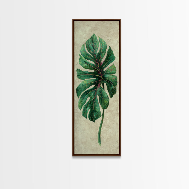 Oversized Monstera Leaf Canvas Print, Botanical Art, Gallery Decor, Living Room Decor, Fine Art, Botanic, Wall Art, Home Decor, BOT-1x3-14