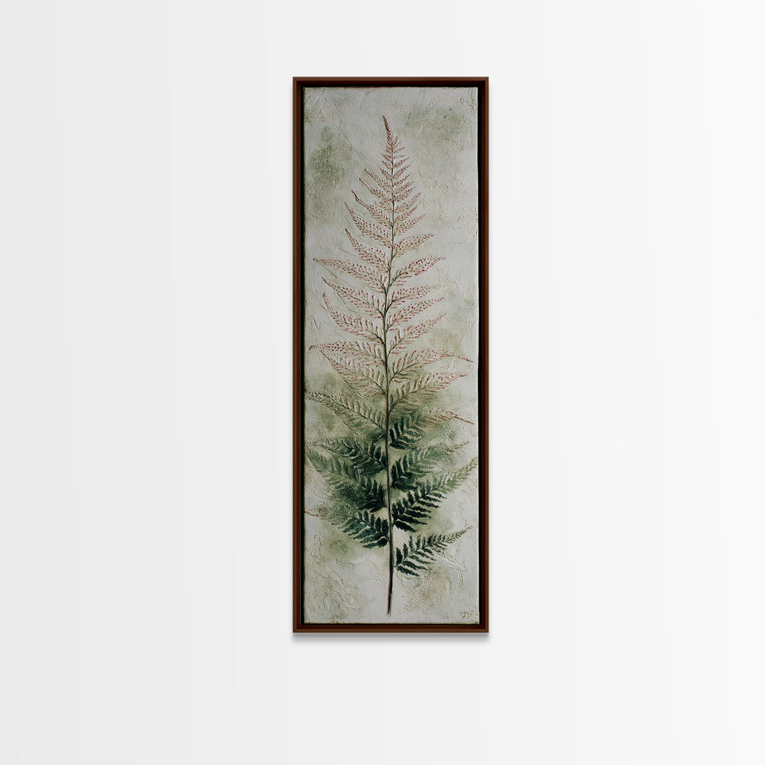 Fern Shadow Pattern on Plaster Surface Canvas Print, Botanical Art, Home Gift, Living Room Decor, Botanic, Boho Wall Art, BOT-1x3-35
