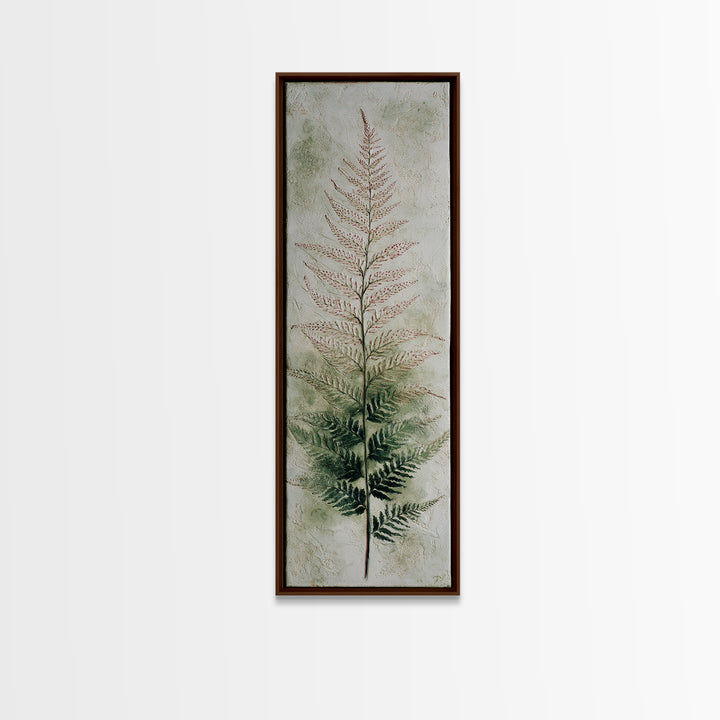 Fern Shadow Pattern on Plaster Surface Canvas Print, Botanical Art, Home Gift, Living Room Decor, Botanic, Boho Wall Art, BOT-1x3-35