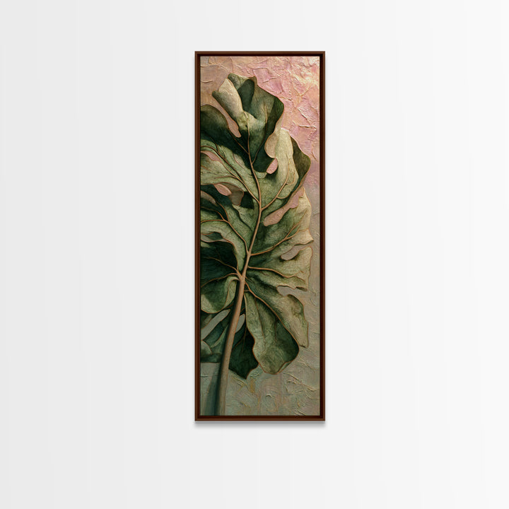 Oversized Monstera Leaf Canvas Print, Botanical Art, Gallery Decor, Living Room Decor, Fine Art, Botanic, Wall Art, Home Decor, BOT-1x3-38