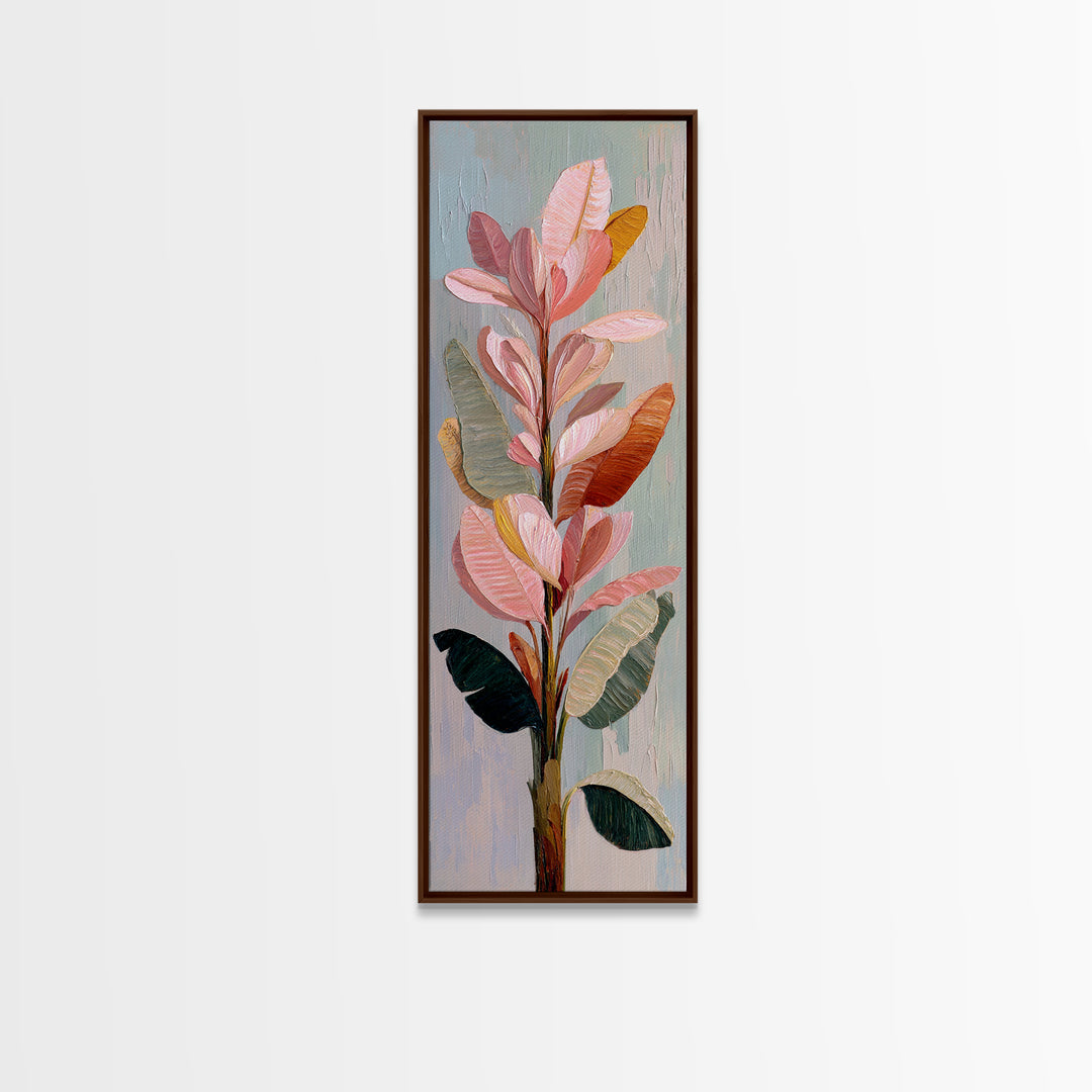 Tropical Banana Leaf Painted Canvas Print, Botanical Art, Printable Wall Art, Living Room Decor, Oil Painting, Botanic, BOT-1x3-44