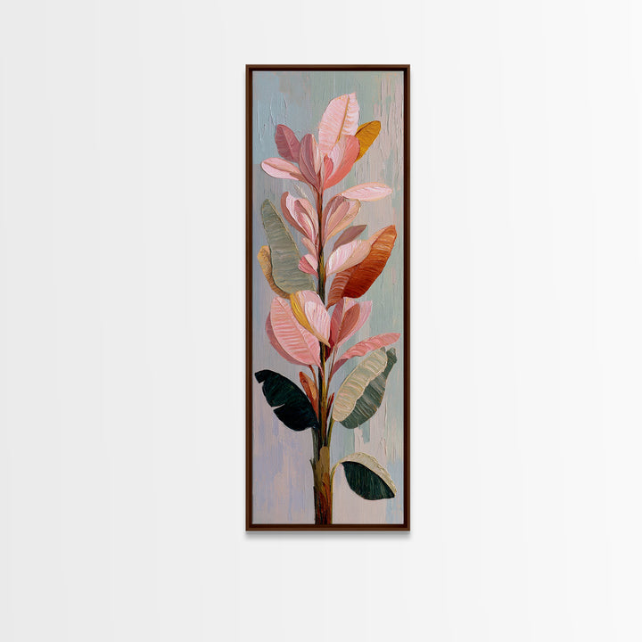 Tropical Banana Leaf Painted Canvas Print, Botanical Art, Printable Wall Art, Living Room Decor, Oil Painting, Botanic, BOT-1x3-44