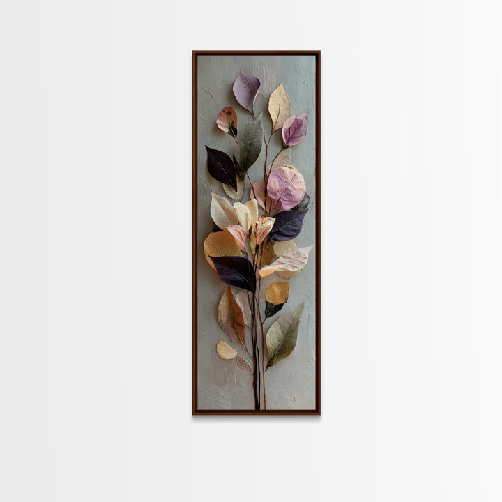 Autumn Leaves Specimen Collection Framed Canvas Print, Botanical Art, Living Room Decor, Watercolor Art, Botanic, BOT-1x3-8
