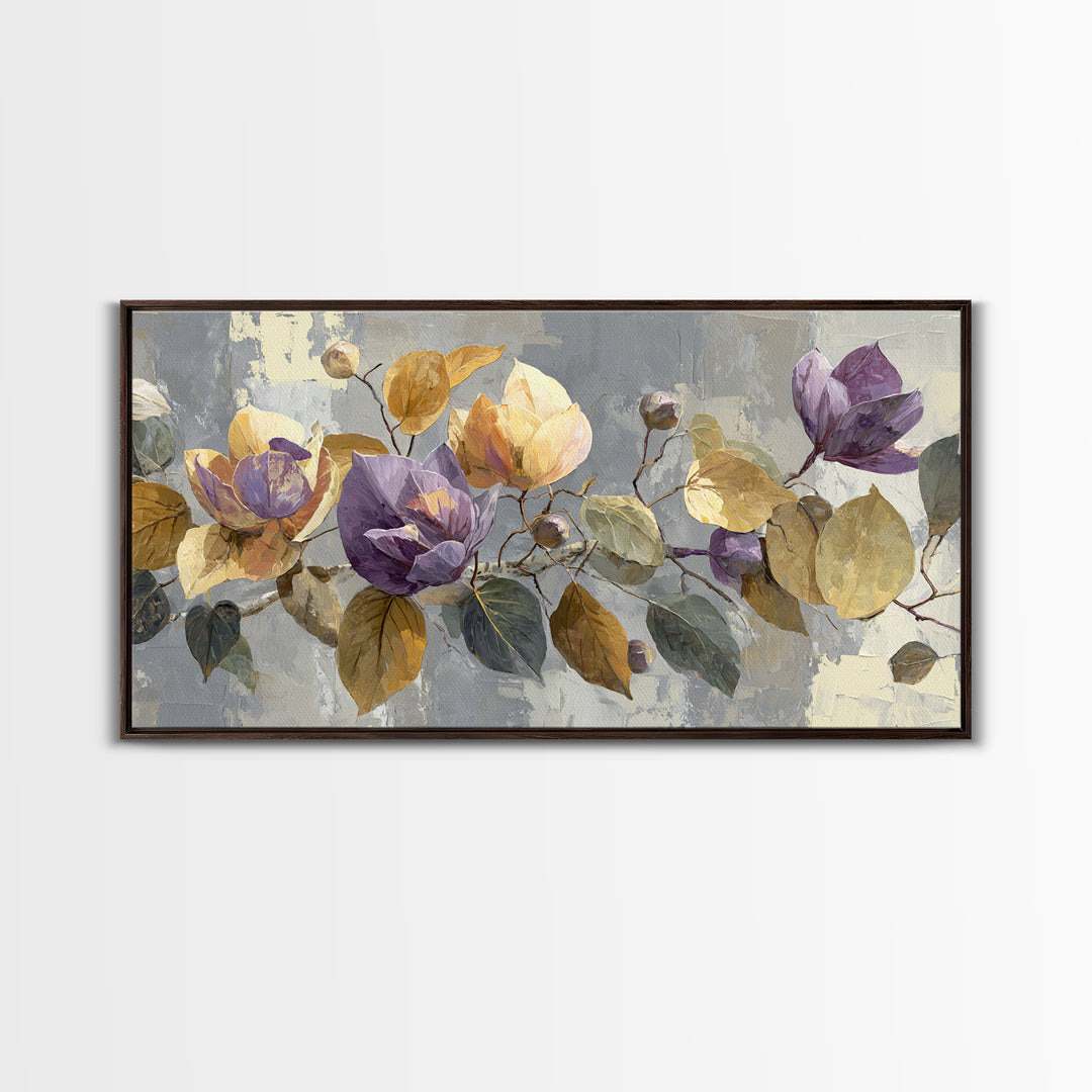 Autumn Leaves Specimen Collection Canvas Print, Botanical Art, Printable Wall Art, Living Room Decor, Oil Painting, Botanic, BOT-2x1-64