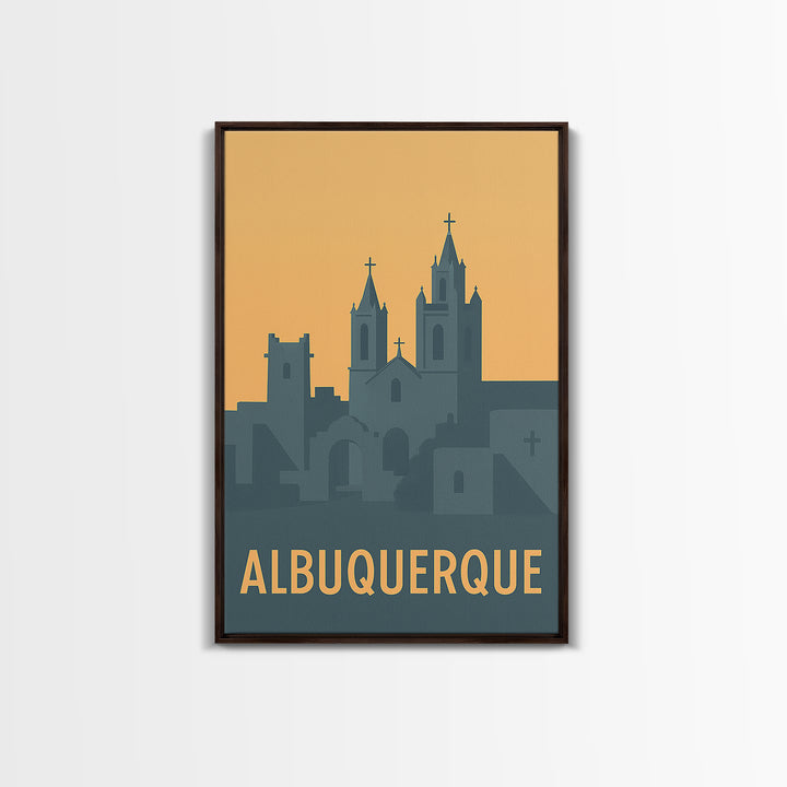 Albuquerque New Mexico Travel Poster, Canvas Print, Retro Wall Art, Albuquerque Poster Print, Travel Wall Art, Vintage City Poster