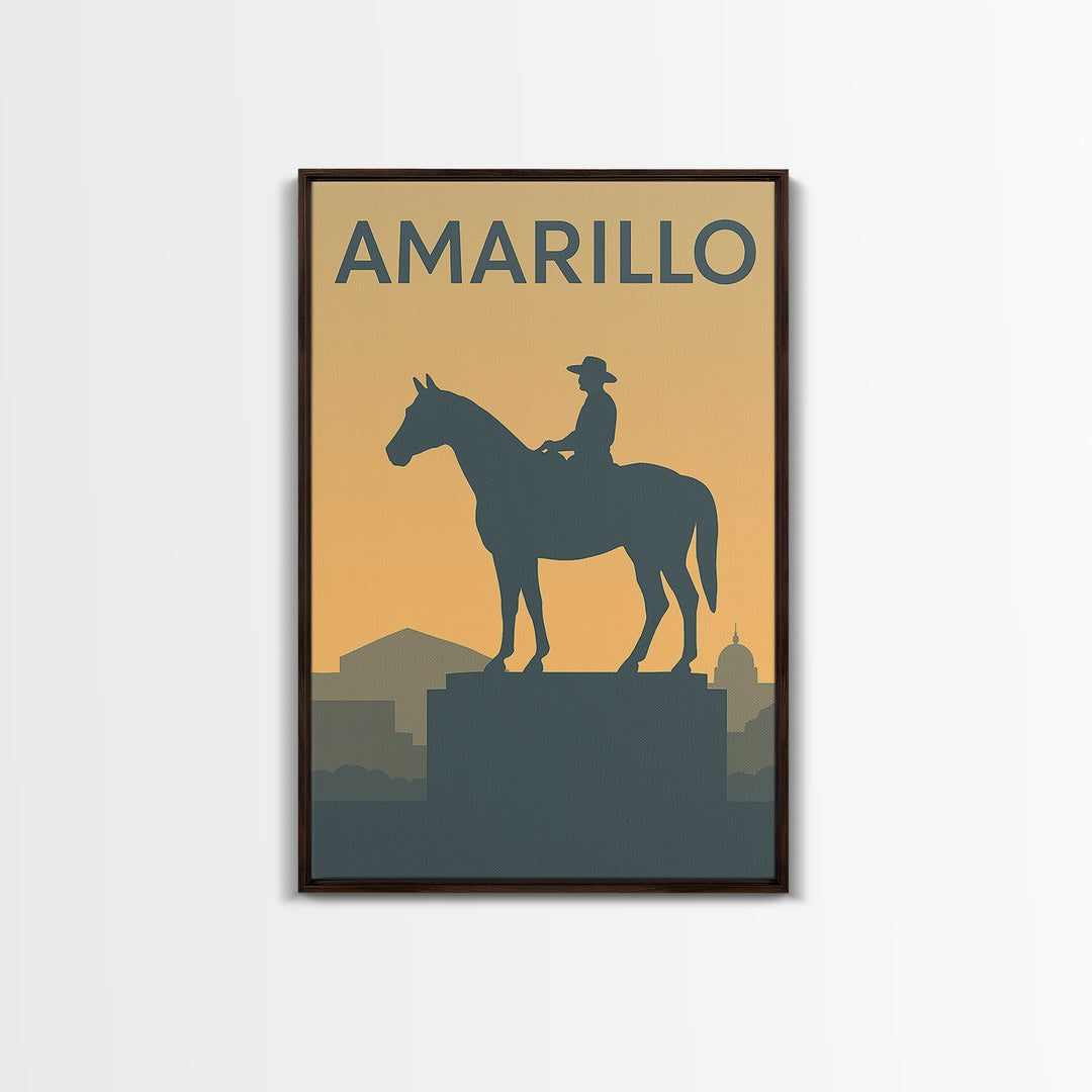 Amarillo Texas Travel Poster, Canvas Print, Mid Century Travel Art, Amarillo City Art, Modern Wall Decor, Eclectic Wall Decor, Office Decor