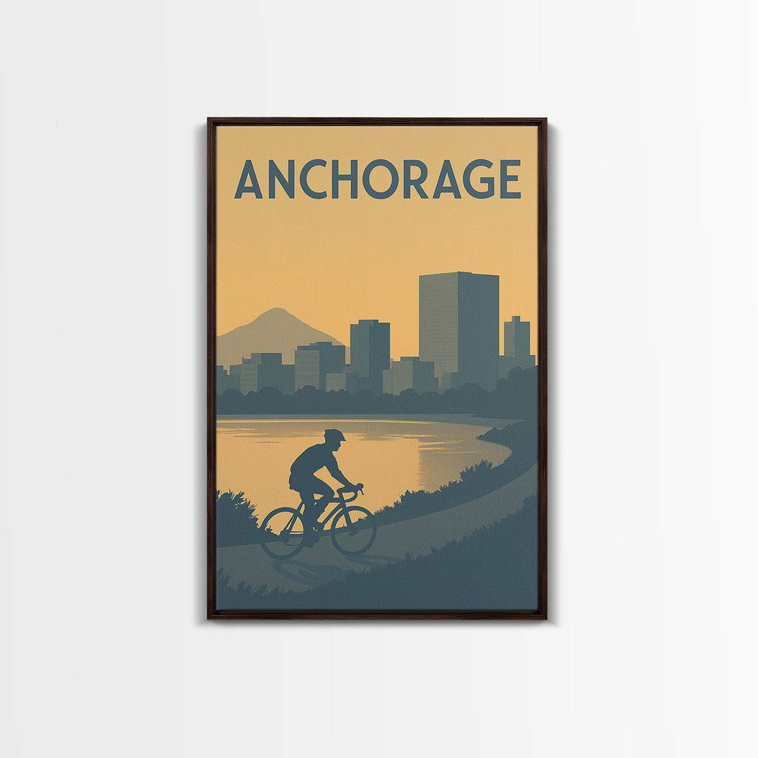 Anchorage Travel Poster, Canvas Print, Minimalist Retro Wall Art, Anchorage Poster Print, Travel Poster Set, City Illustration