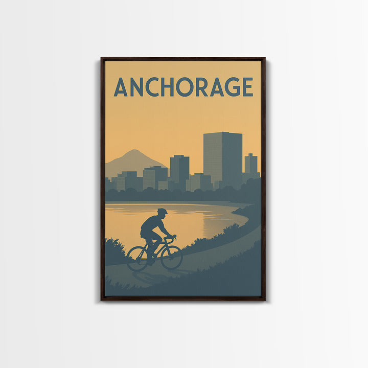 Anchorage Travel Poster, Canvas Print, Minimalist Retro Wall Art, Anchorage Poster Print, Travel Poster Set, City Illustration