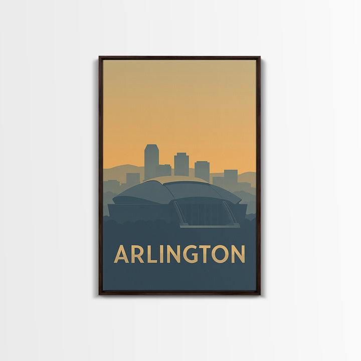 Arlington Texas Travel Poster, Canvas Print, Retro Wall Art, Arlington Wall Art, City Art Print, Mid Century Wall Art, Vintage Print