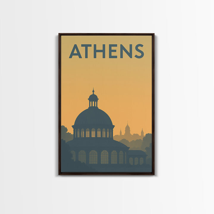 Athens Georgia Travel Poster, Canvas Print, Sunset Skyline Wall Art, Athens City Art, Wanderlust Decor, Travel Art Print, City Travel Prints