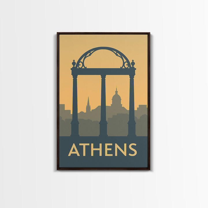 Athens Travel Poster, Canvas Print, Minimalist Retro Wall Art, Athens Travel Art, Vintage City Art, Fine Art Print, Living Room Wall Art
