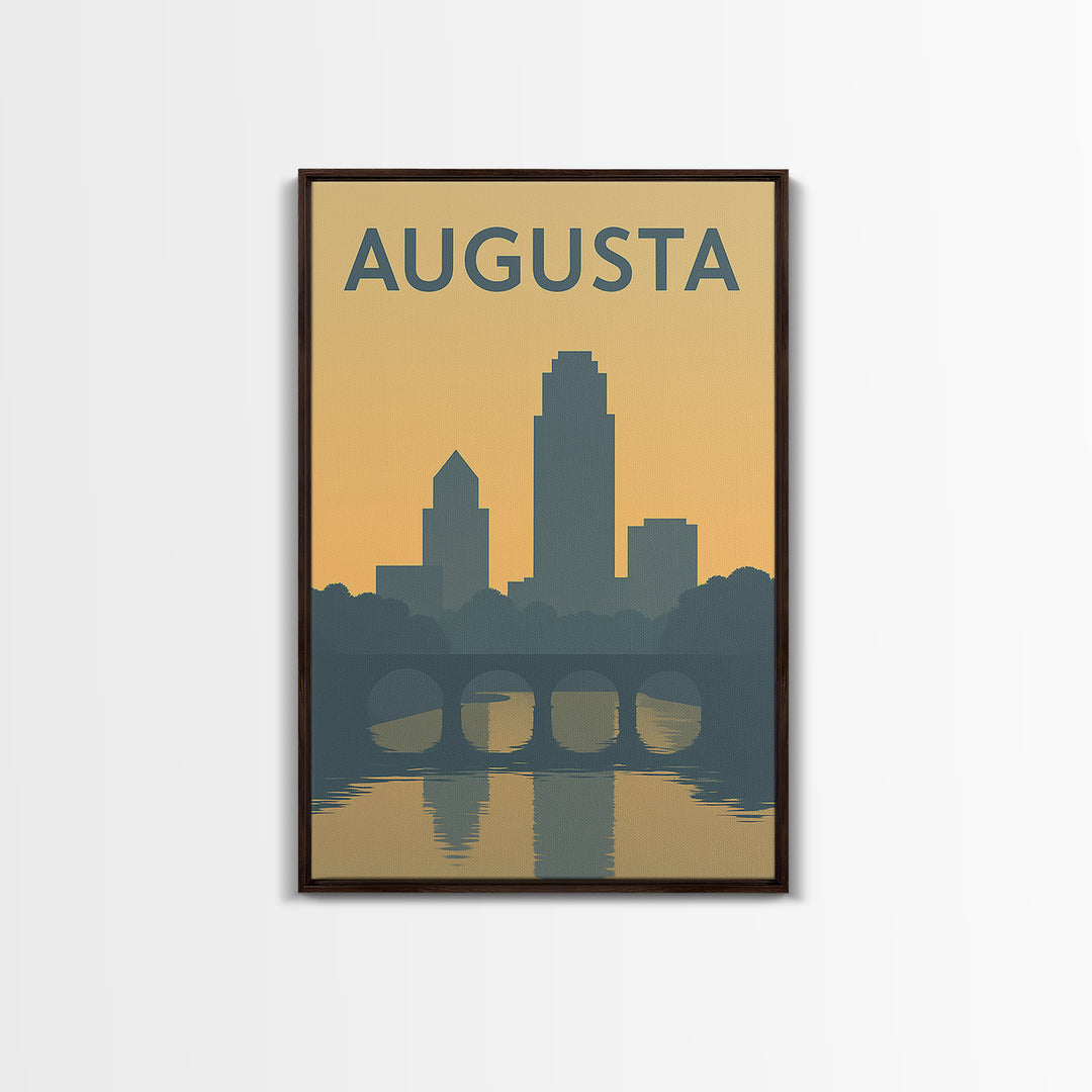 Augusta Georgia Travel Poster, Canvas Print, Mid Century Travel Art, Augusta City Art, City Travel Prints, City Illustration, Travel Print