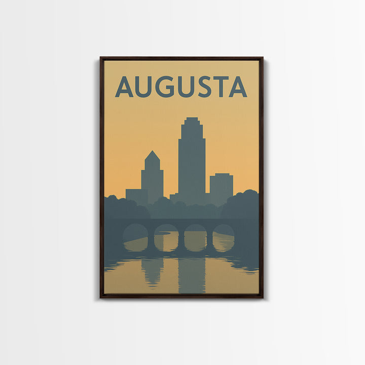 Augusta Georgia Travel Poster, Canvas Print, Mid Century Travel Art, Augusta City Art, City Travel Prints, City Illustration, Travel Print