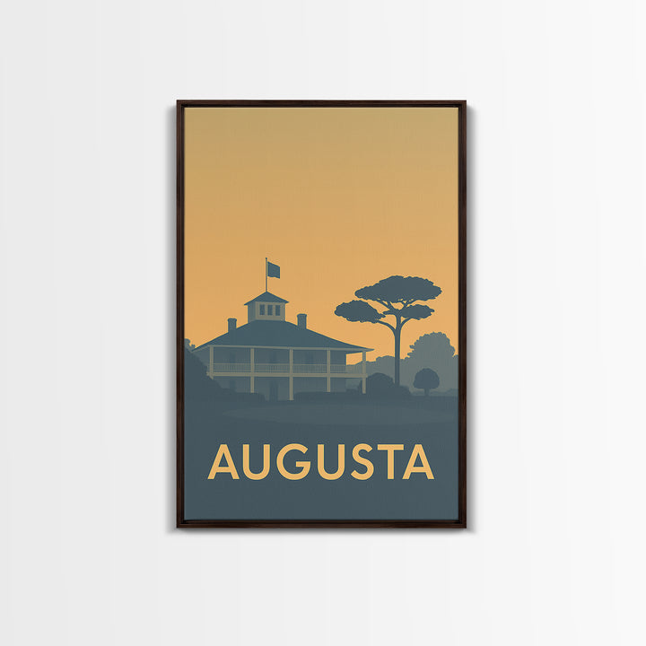 Augusta Travel Poster, Canvas Print, Minimalist Retro Wall Art, Augusta Travel Art, Travel Art Print, City Illustration, Home Office Decor