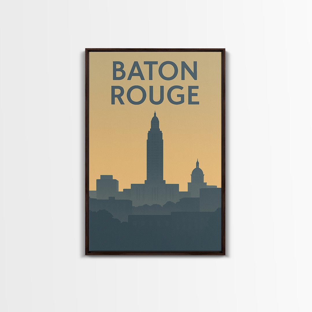 Baton Rouge Louisiana Travel Poster, Canvas Print, Retro Wall Art, Baton Rouge Art Print, Fine Art Print, Travel Wall Art, Poster Art