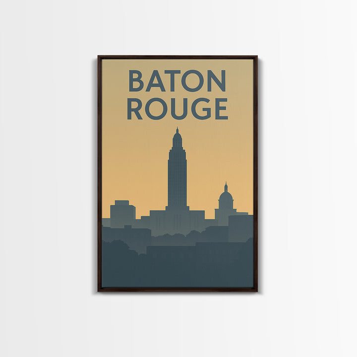 Baton Rouge Louisiana Travel Poster, Canvas Print, Retro Wall Art, Baton Rouge Art Print, Fine Art Print, Travel Wall Art, Poster Art