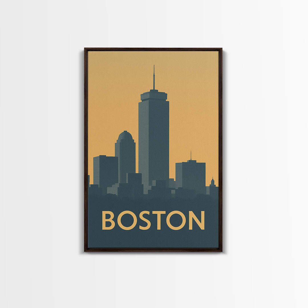 Boston Travel Poster, Canvas Print, Mid Century Travel Art, Boston Travel Art, Vintage City Poster, Vintage Travel Print, Travel Art Print