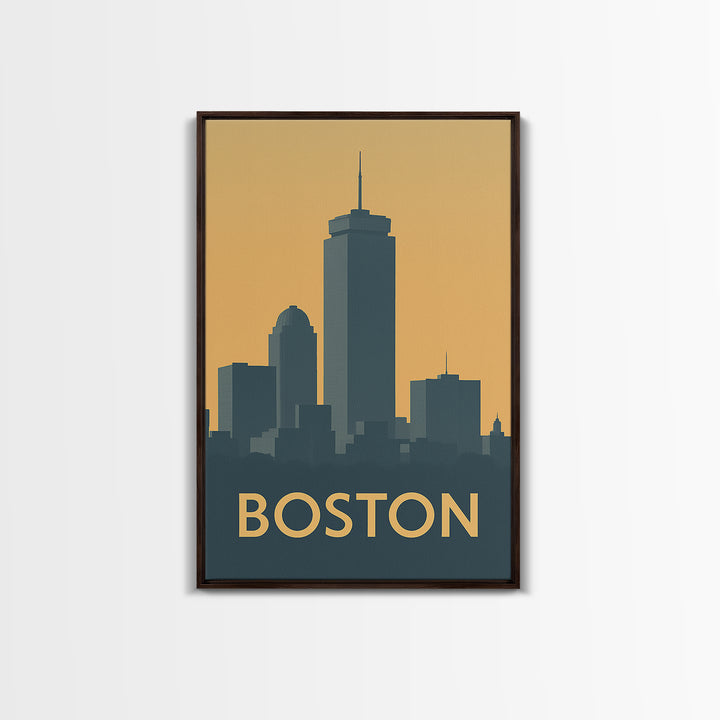 Boston Travel Poster, Canvas Print, Mid Century Travel Art, Boston Travel Art, Vintage City Poster, Vintage Travel Print, Travel Art Print
