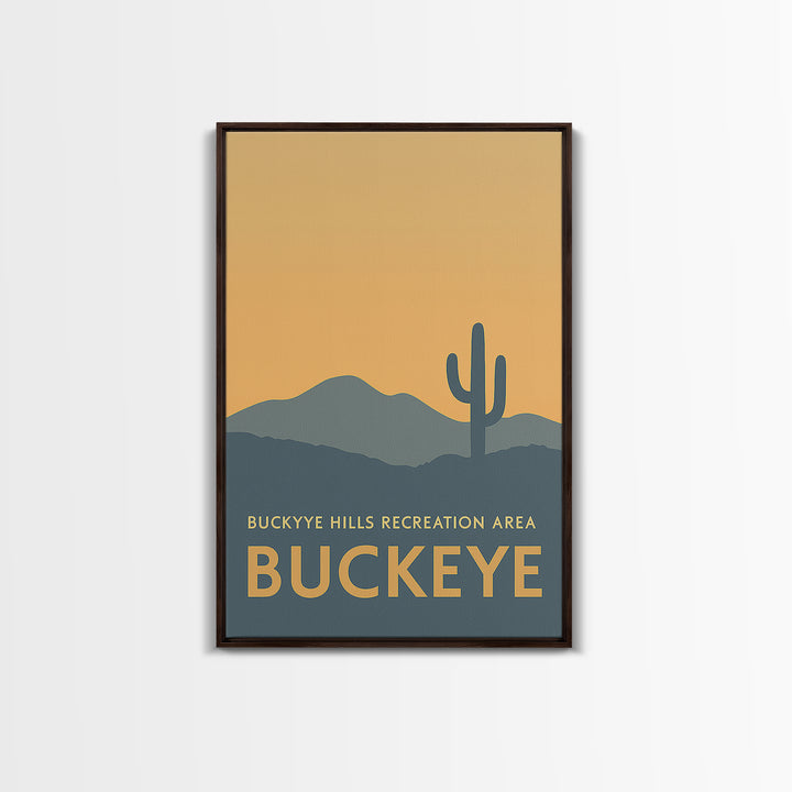 Buckeye Arizona Travel Poster, Framed Canvas Print, Mid Century Travel Art, Buckeye Art Print, Modern Wall Decor, Retro Travel Print