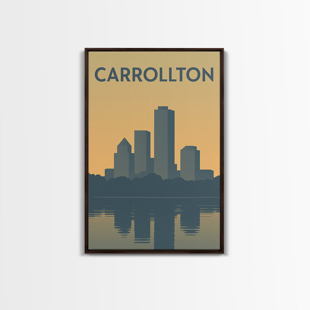 Carrollton Travel Poster, Canvas Print, Mid Century Travel Art, Carrollton Art Print, Mid Century Wall Art, Living Room Wall Art