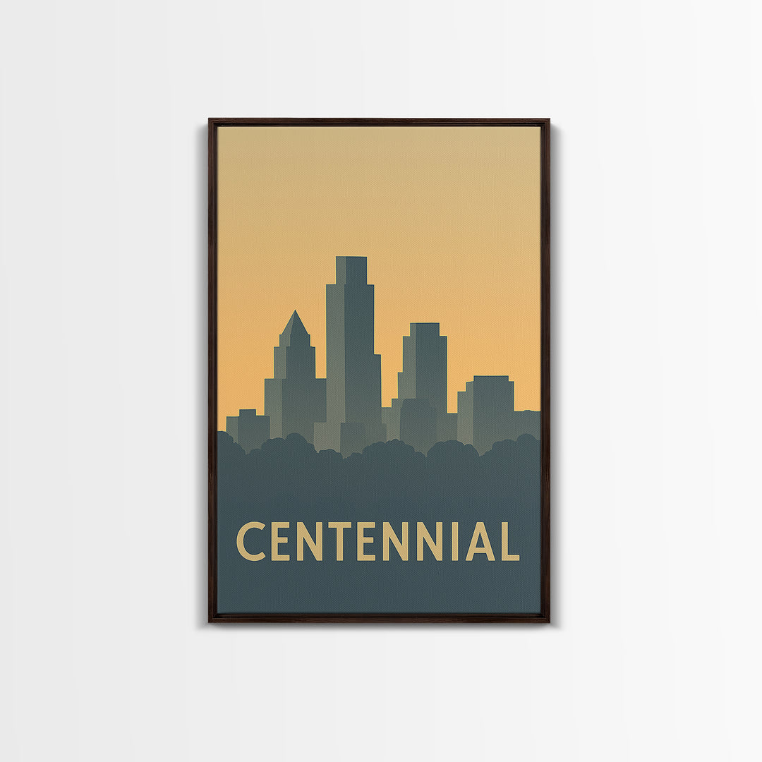 Centennial Travel Poster, Canvas Print, Vintage City Poster Art, Centennial Poster Print, Vintage Travel Print, Travel Poster Set