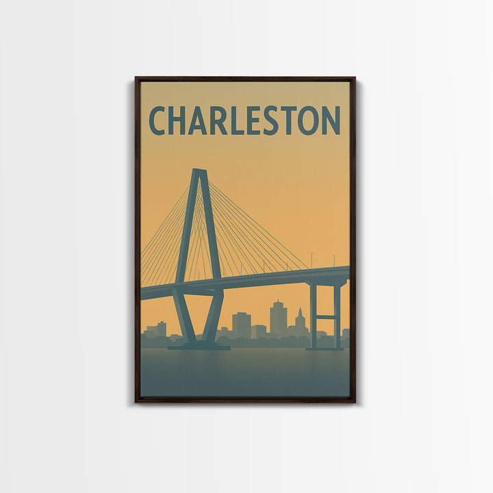Charleston South Carolina Travel Poster, Canvas Print, Travel Art, Charleston Wall Art, Wall Decor, Wanderlust Decor, City Travel Prints