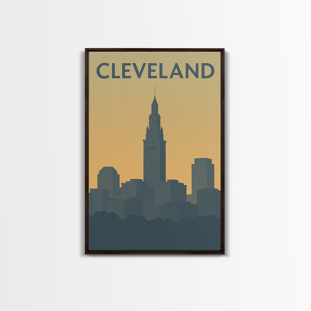 Cleveland Travel Poster, Canvas Print, Vintage City Poster Art, Cleveland Art Print, Travel Wall Art, Retro Travel Print, Travel Art Print