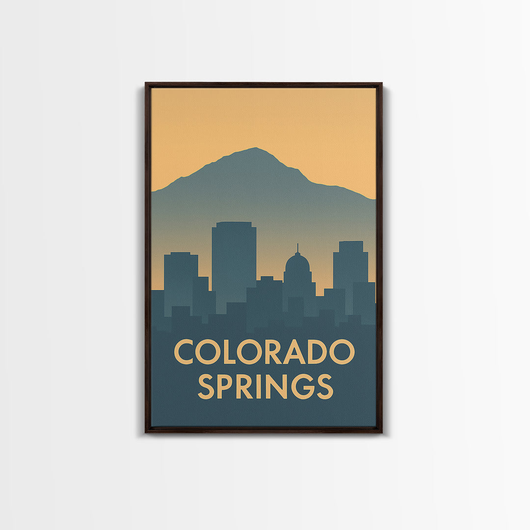 Colorado Springs Travel Poster, Canvas Print, Mid Century Travel Art, Colorado Springs Wall Art, Living Room Wall Art, Mid Century Wall Art
