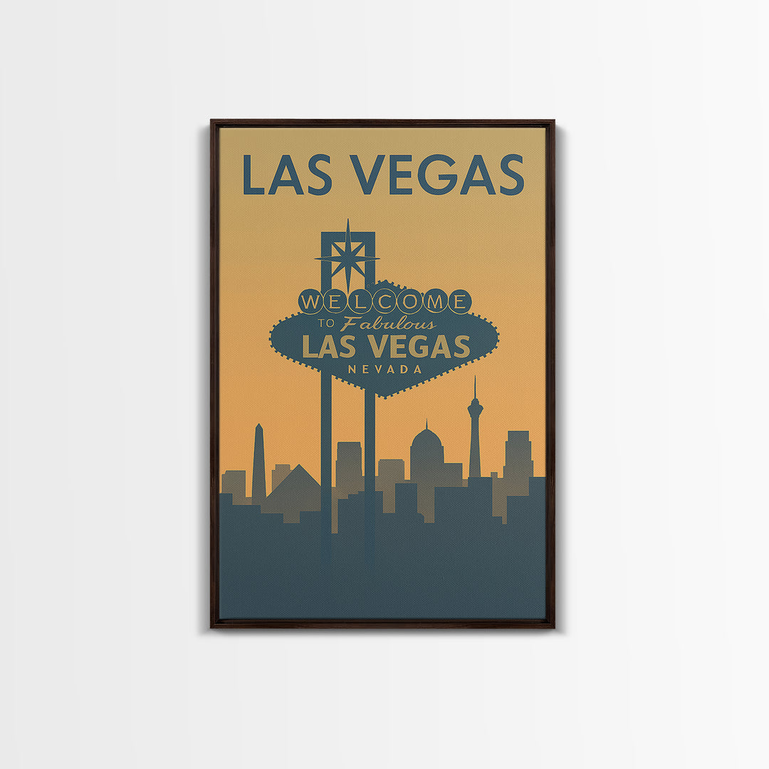 Las Vegas Travel Poster, Canvas Print, Minimalist Retro Wall Art, Las Vegas Travel Art, Mid Century Wall Art, Travel Poster Art